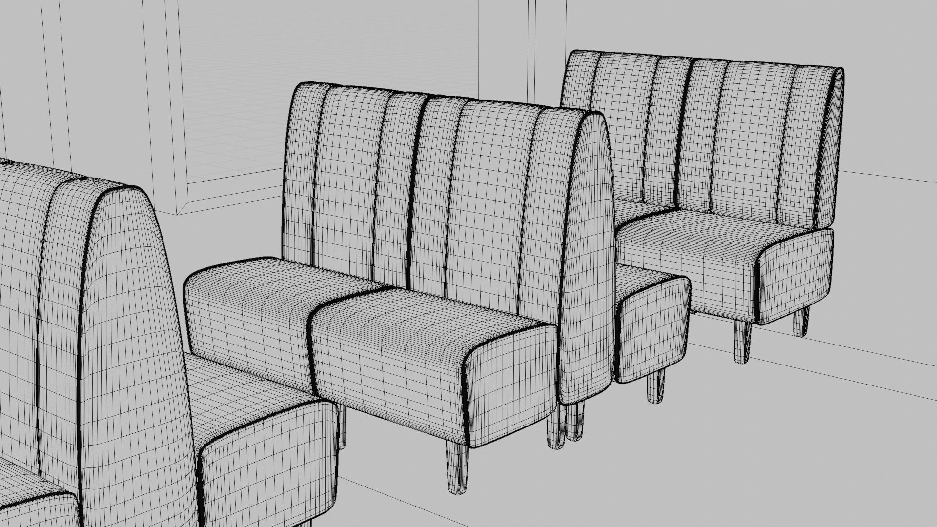 American Diner Set Low-poly 3D model_19