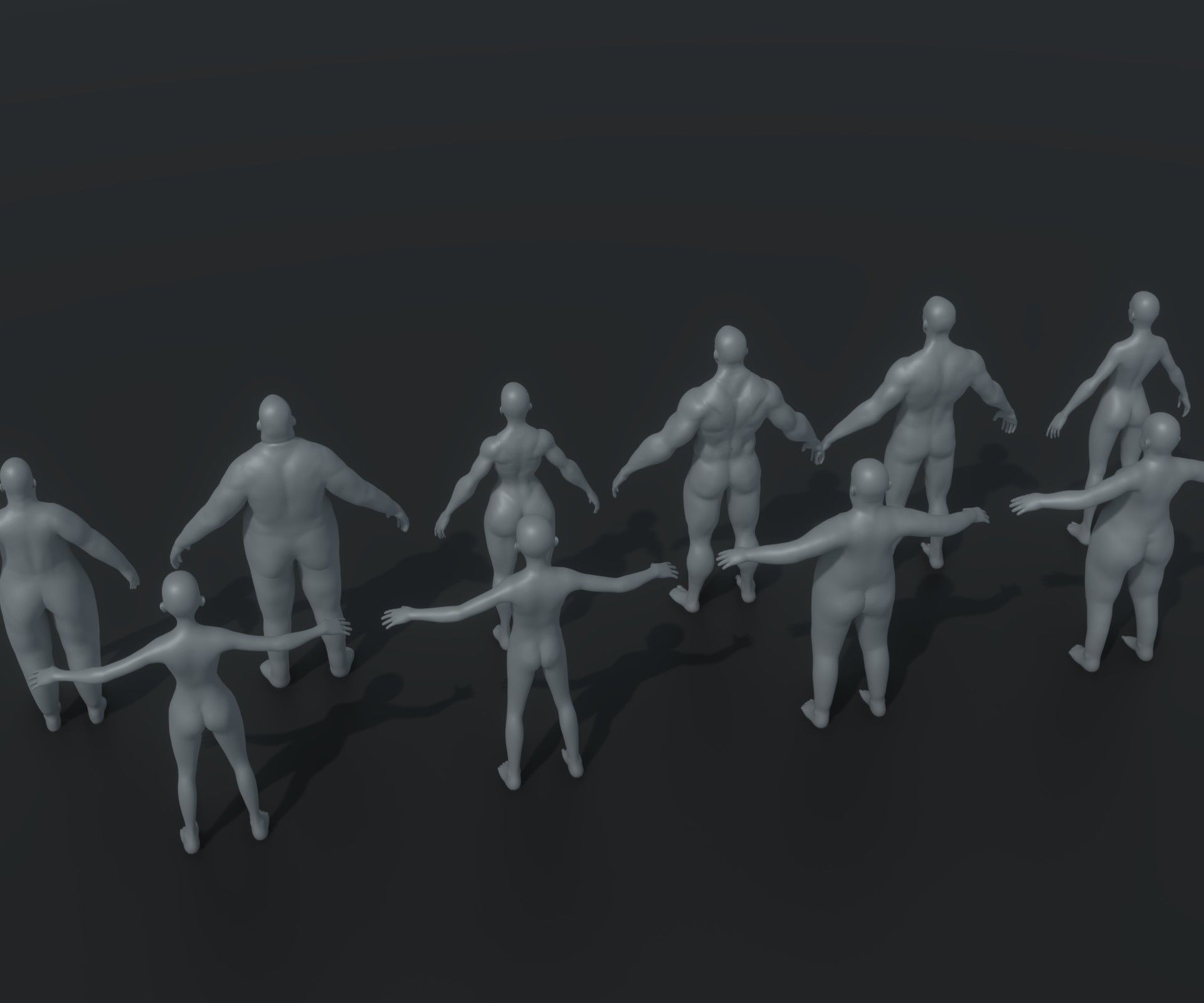 Human Body Base Mesh Animated Rigged 20k Polygons 10 3D Models 3D Model Collection_12