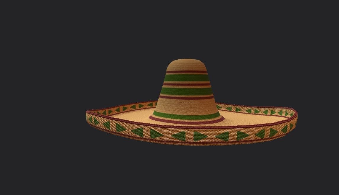 Sombrero mexican Low-poly 3D model_1