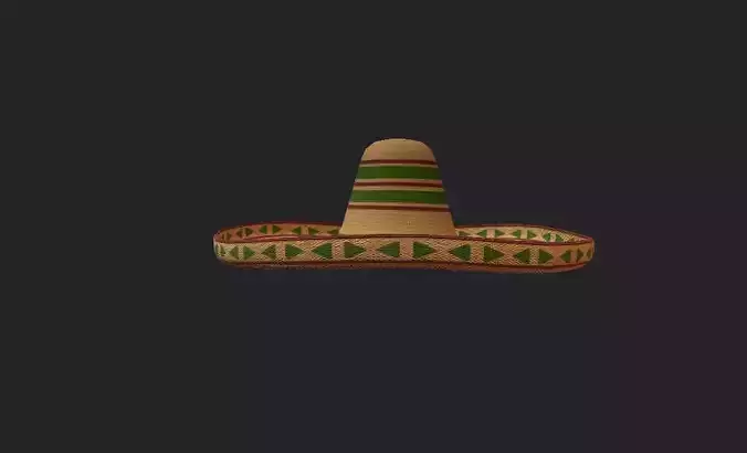 Sombrero mexican Low-poly 3D model