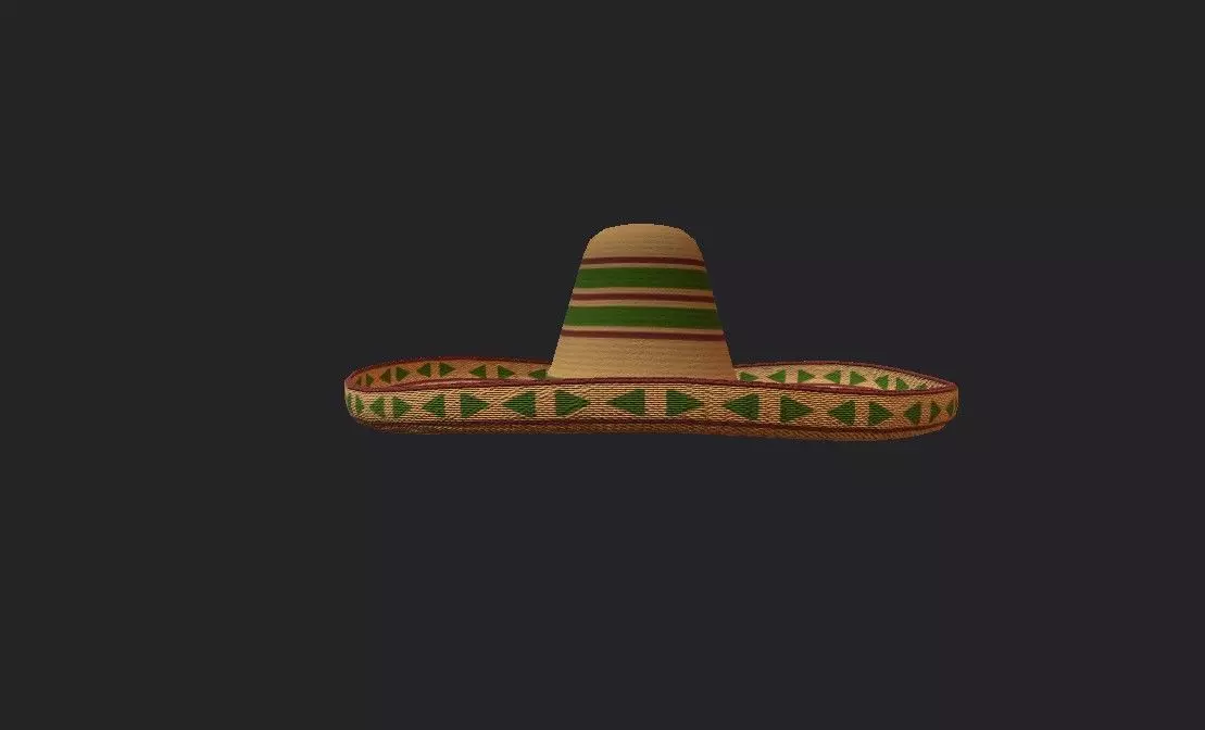 Sombrero mexican Low-poly 3D model_0