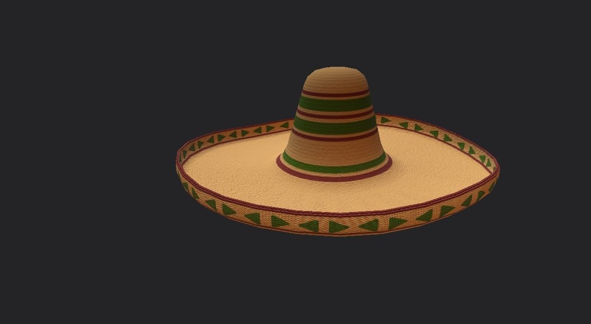 Sombrero mexican Low-poly 3D model_2