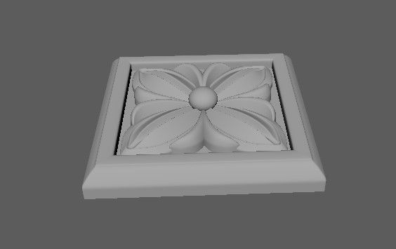 rosette flower 3D model_2