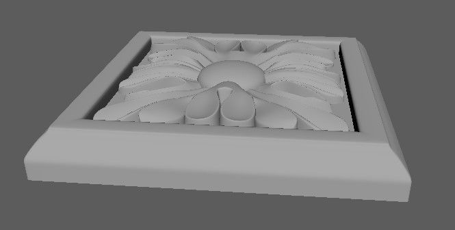 rosette square 3D model_3