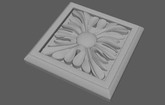 rosette square 3D model_2