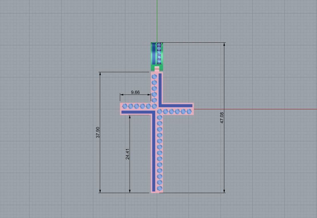 Fashion enamel cross with diamonds and modern hanger STL format Free 3D print model_5