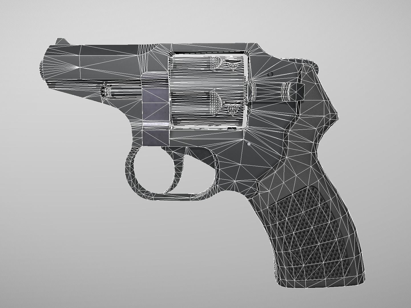 R-92 P-92 Revolver 9x18 mm Low-poly 3D model_6