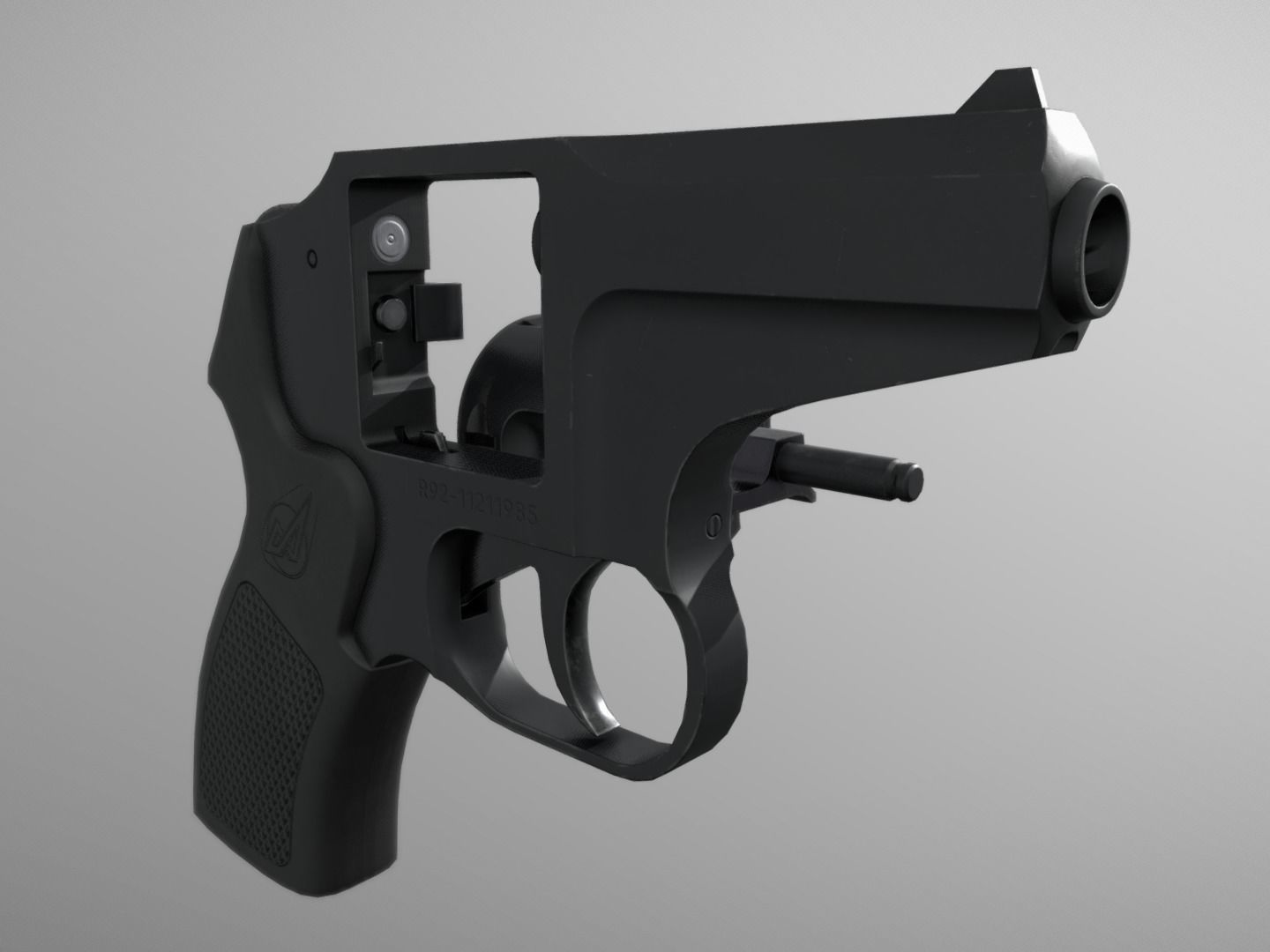 R-92 P-92 Revolver 9x18 mm Low-poly 3D model_5
