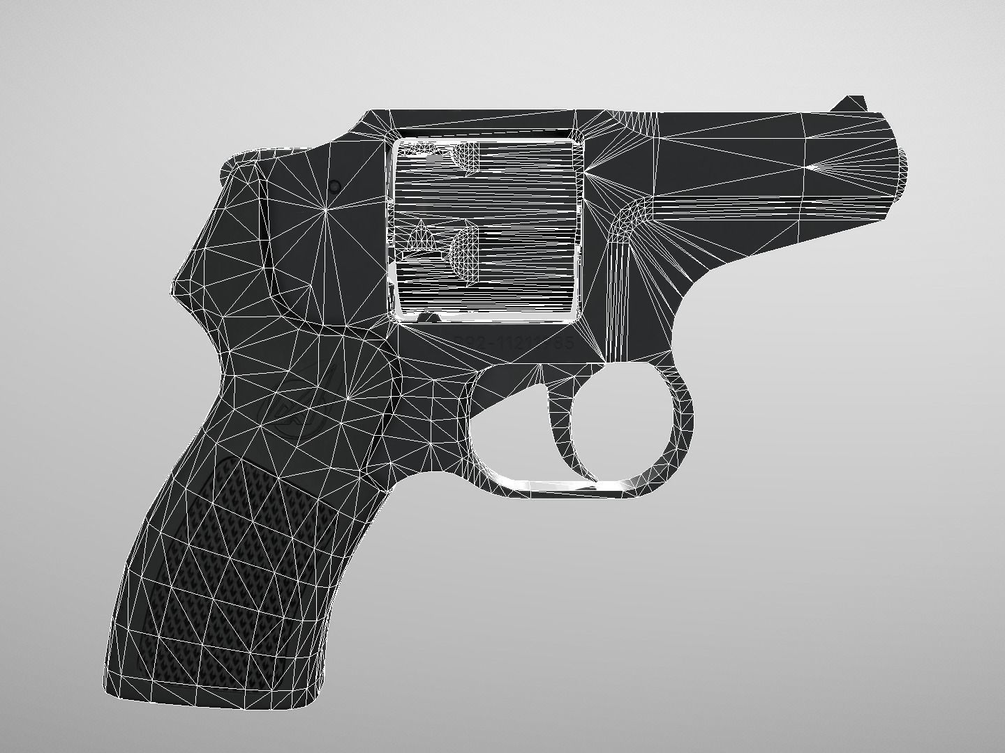 R-92 P-92 Revolver 9x18 mm Low-poly 3D model_7