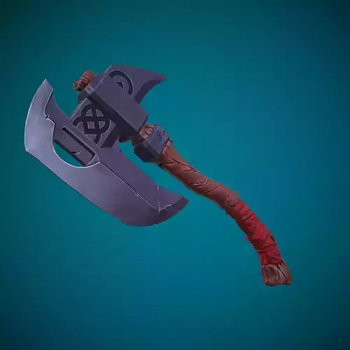 Stylized single-handed Dwarven Axe weapon 01