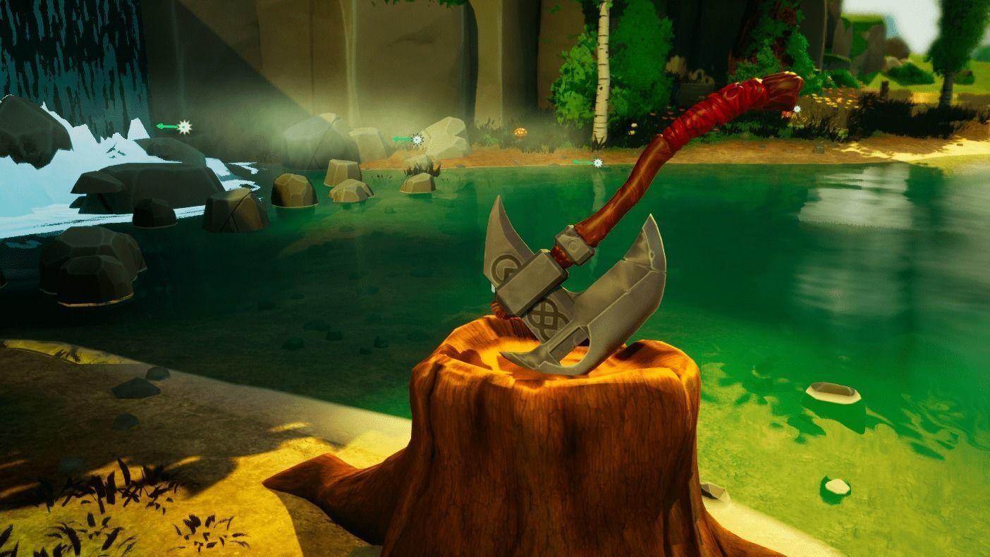 Stylized single-handed Dwarven Axe weapon 01 3D model_1