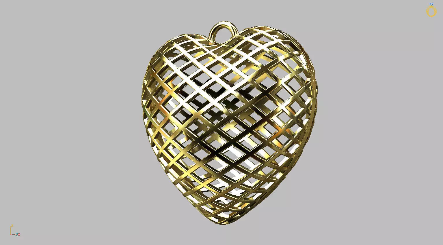 Losang Heart Pendant 3D print model