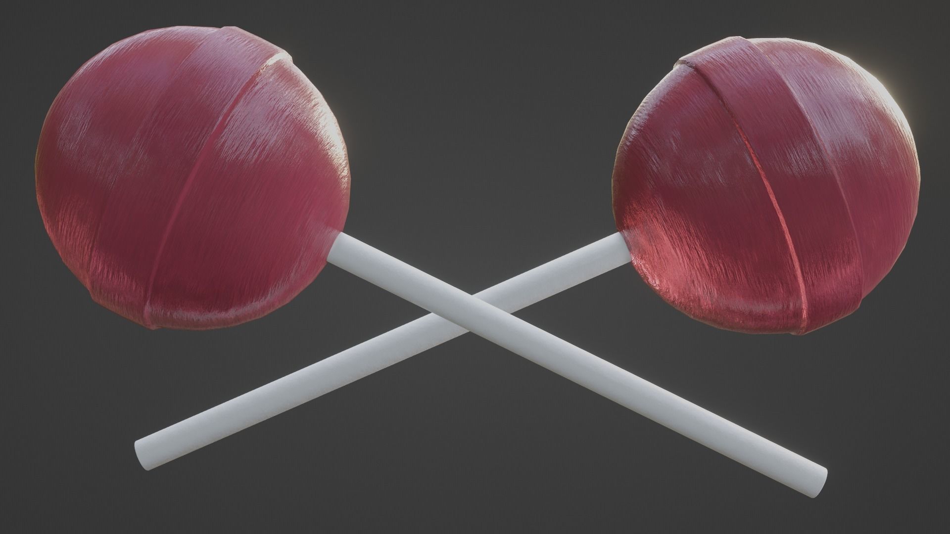 Sphere Lollipop Low-poly 3D model_2