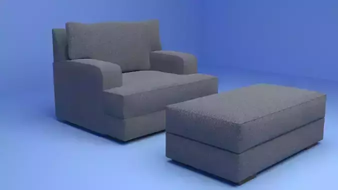 Mercado oversized chair with footstool