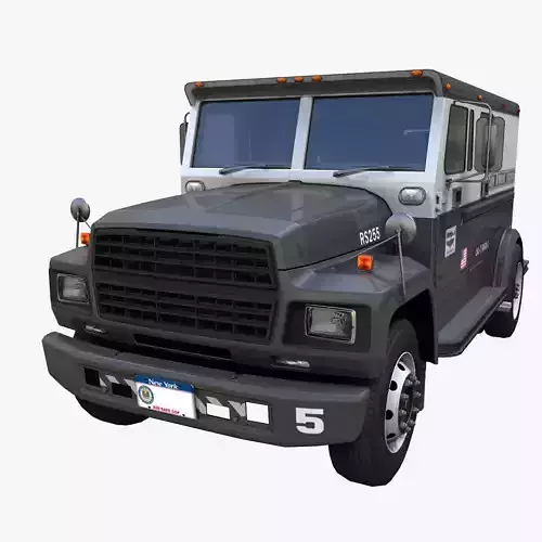 Security armored truck Low-poly 3D model