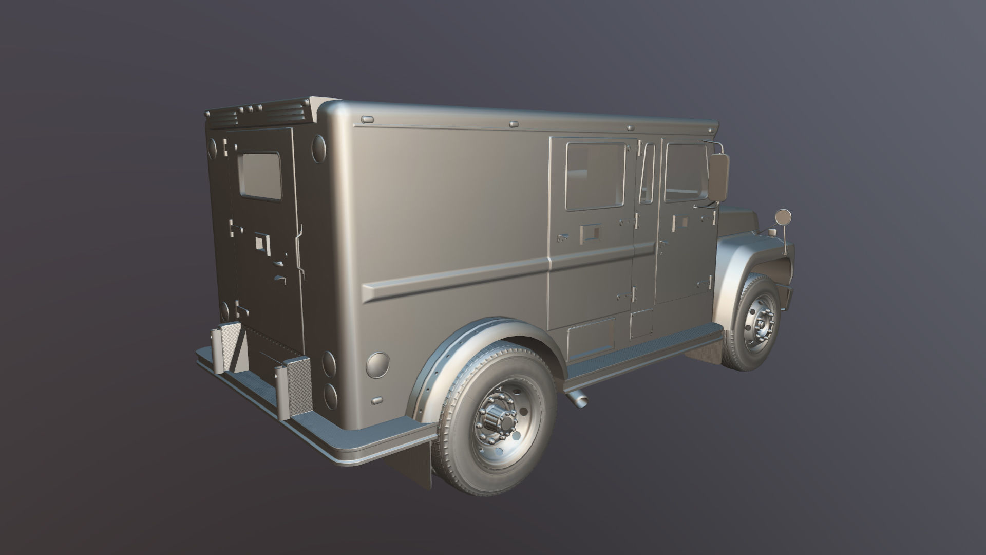 Security armored truck Low-poly 3D model_40