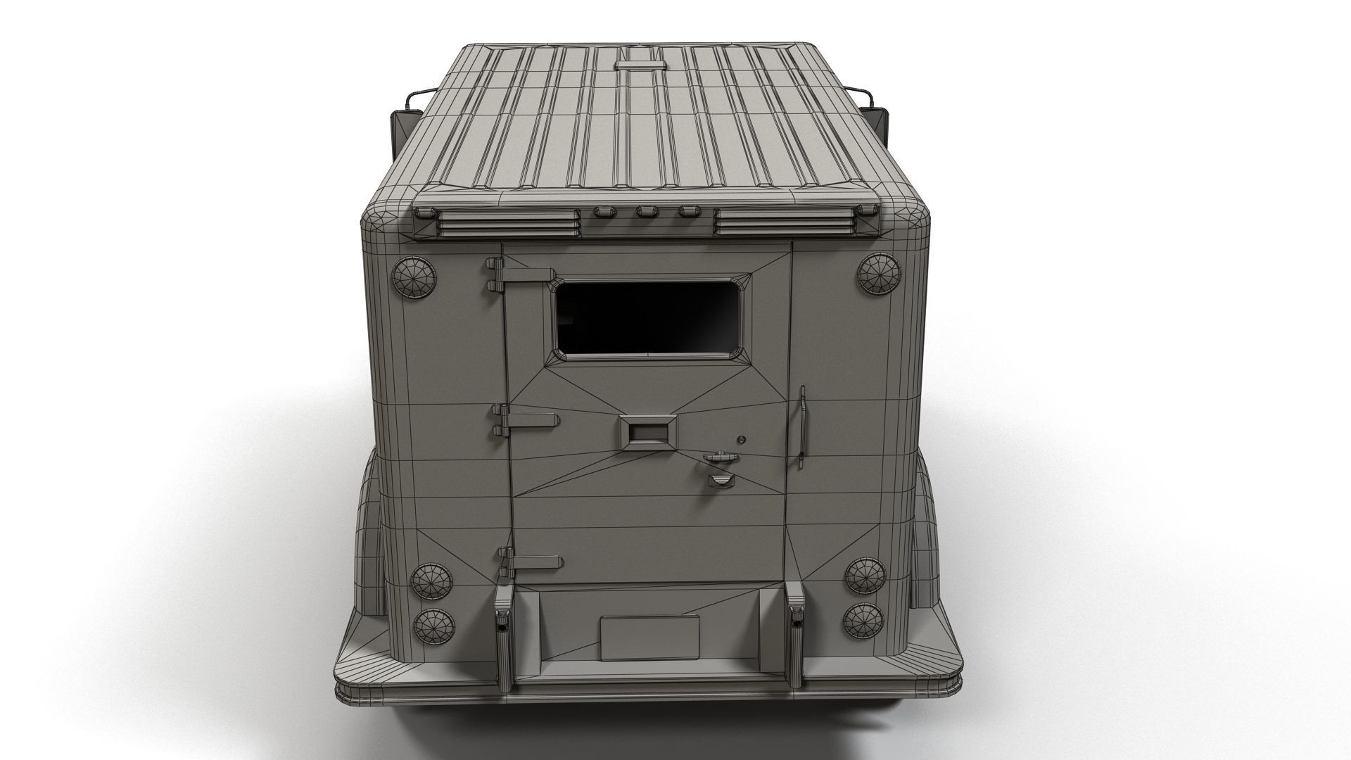 Security armored truck Low-poly 3D model_28