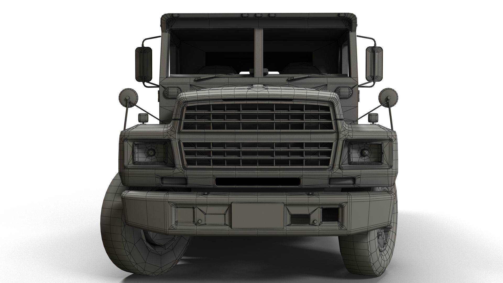 Security armored truck Low-poly 3D model_27
