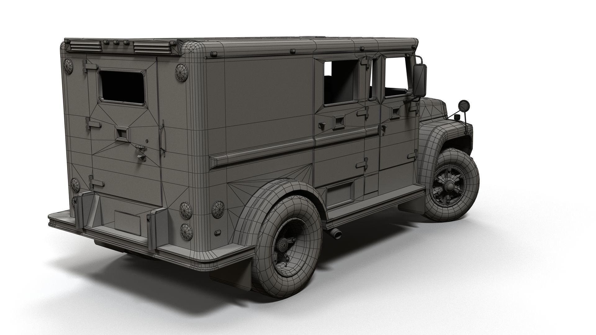 Security armored truck Low-poly 3D model_21