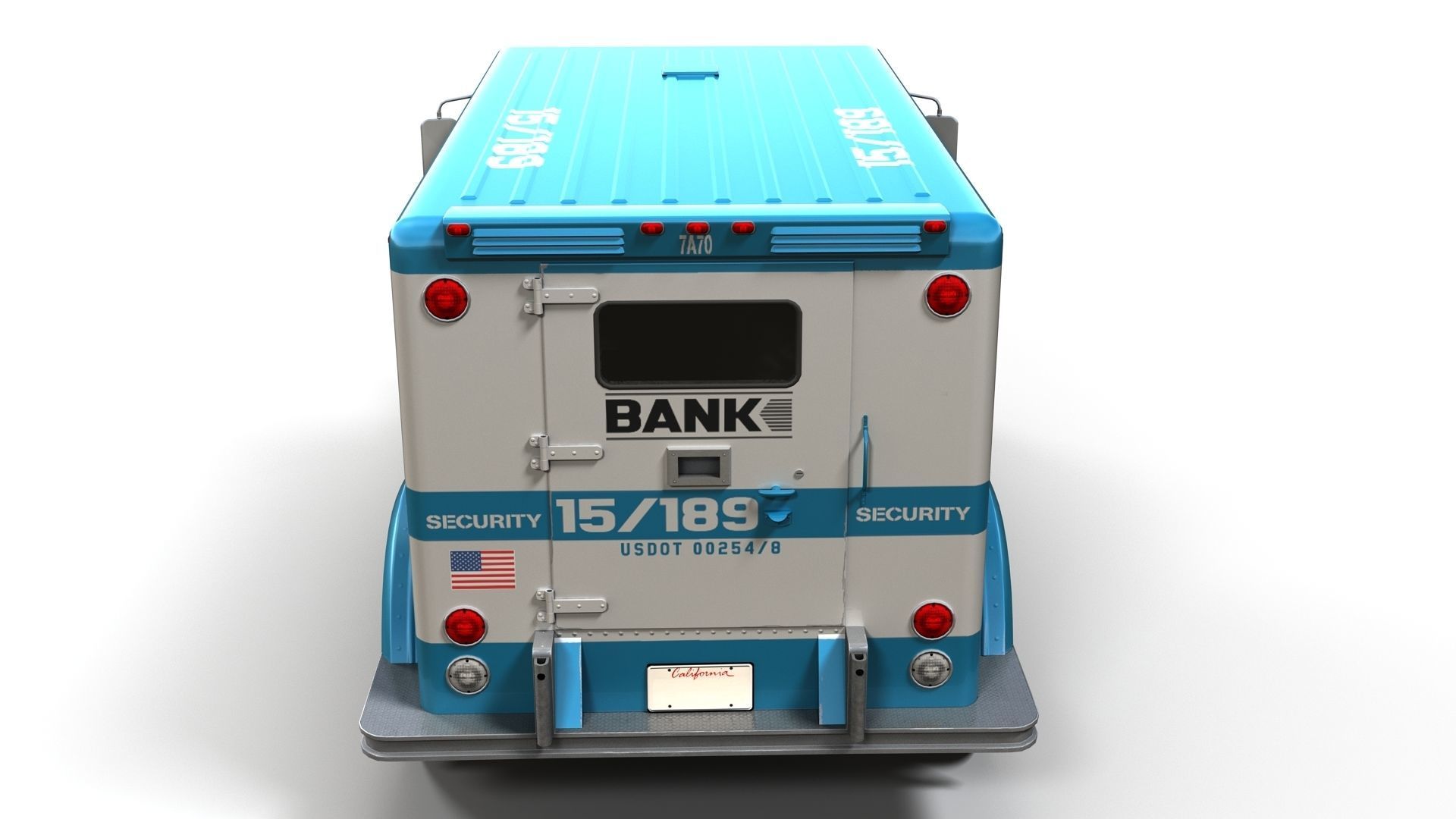 Security armored truck Low-poly 3D model_13