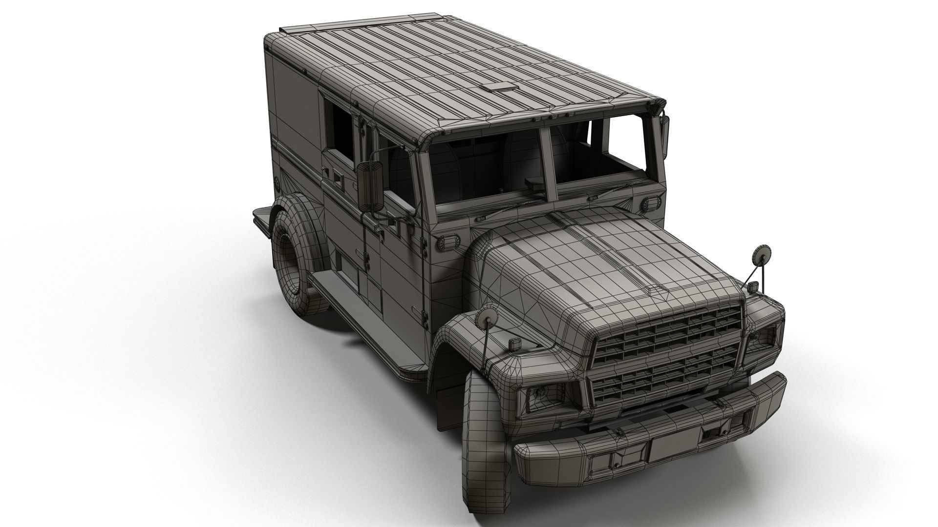 Security armored truck Low-poly 3D model_25