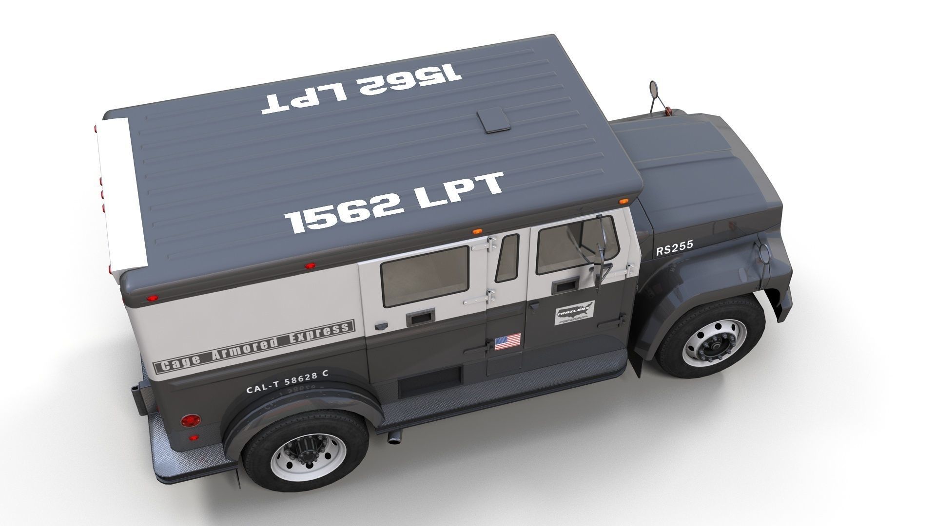 Security armored truck Low-poly 3D model_4
