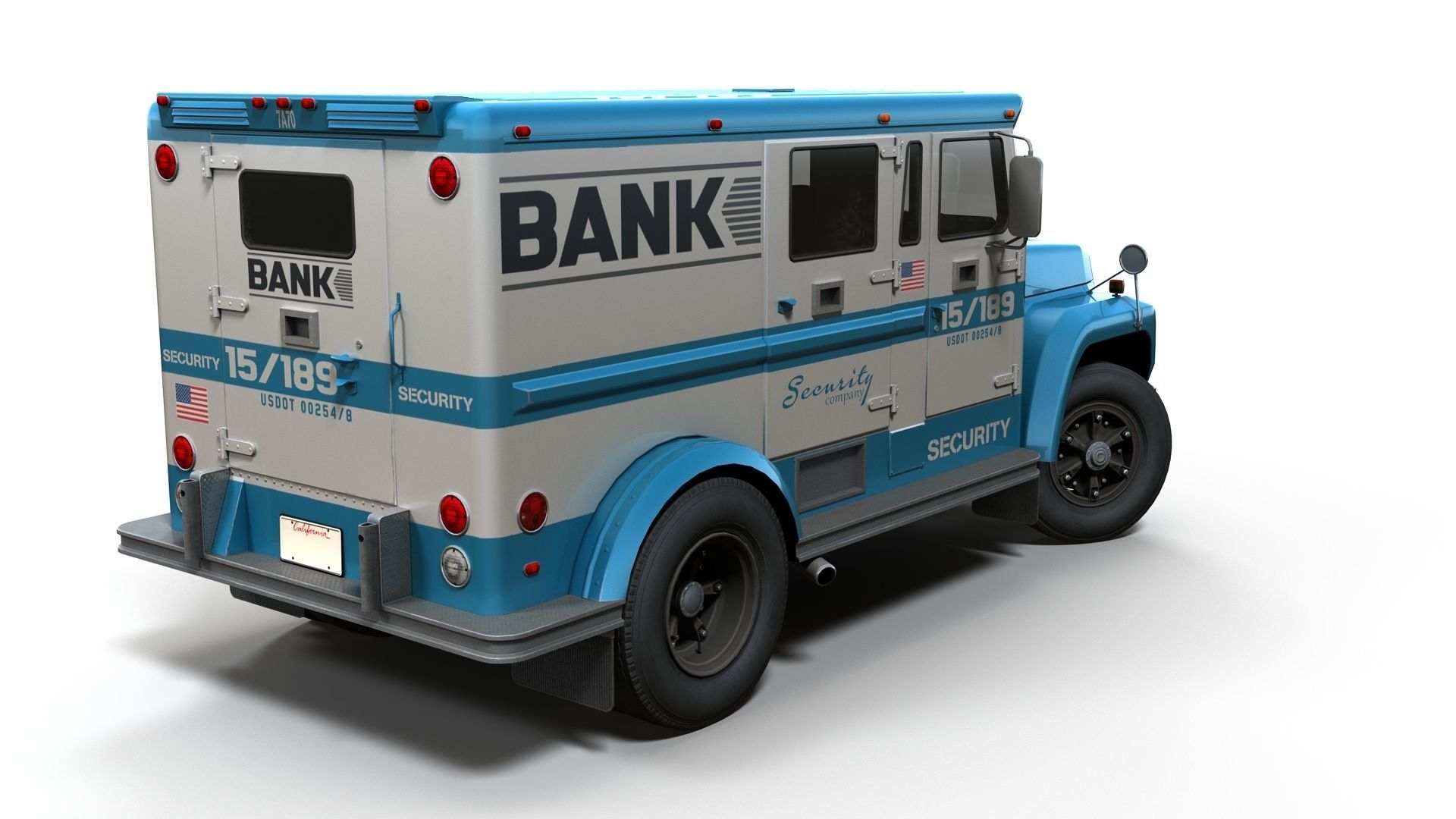 Security armored truck Low-poly 3D model_16