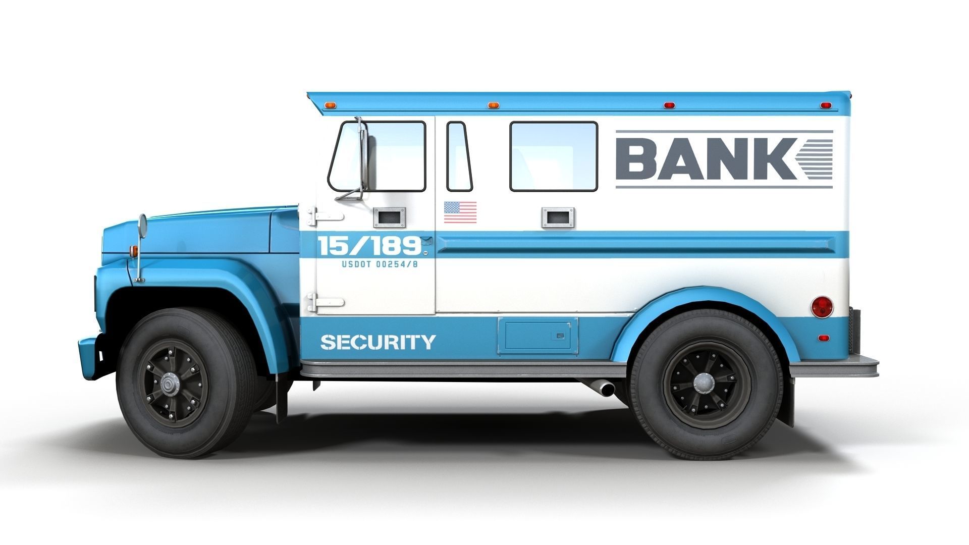 Security armored truck Low-poly 3D model_14