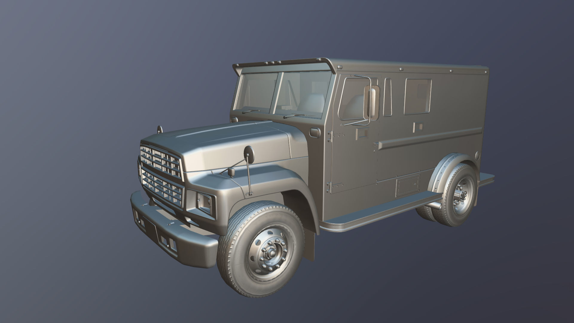 Security armored truck Low-poly 3D model_39