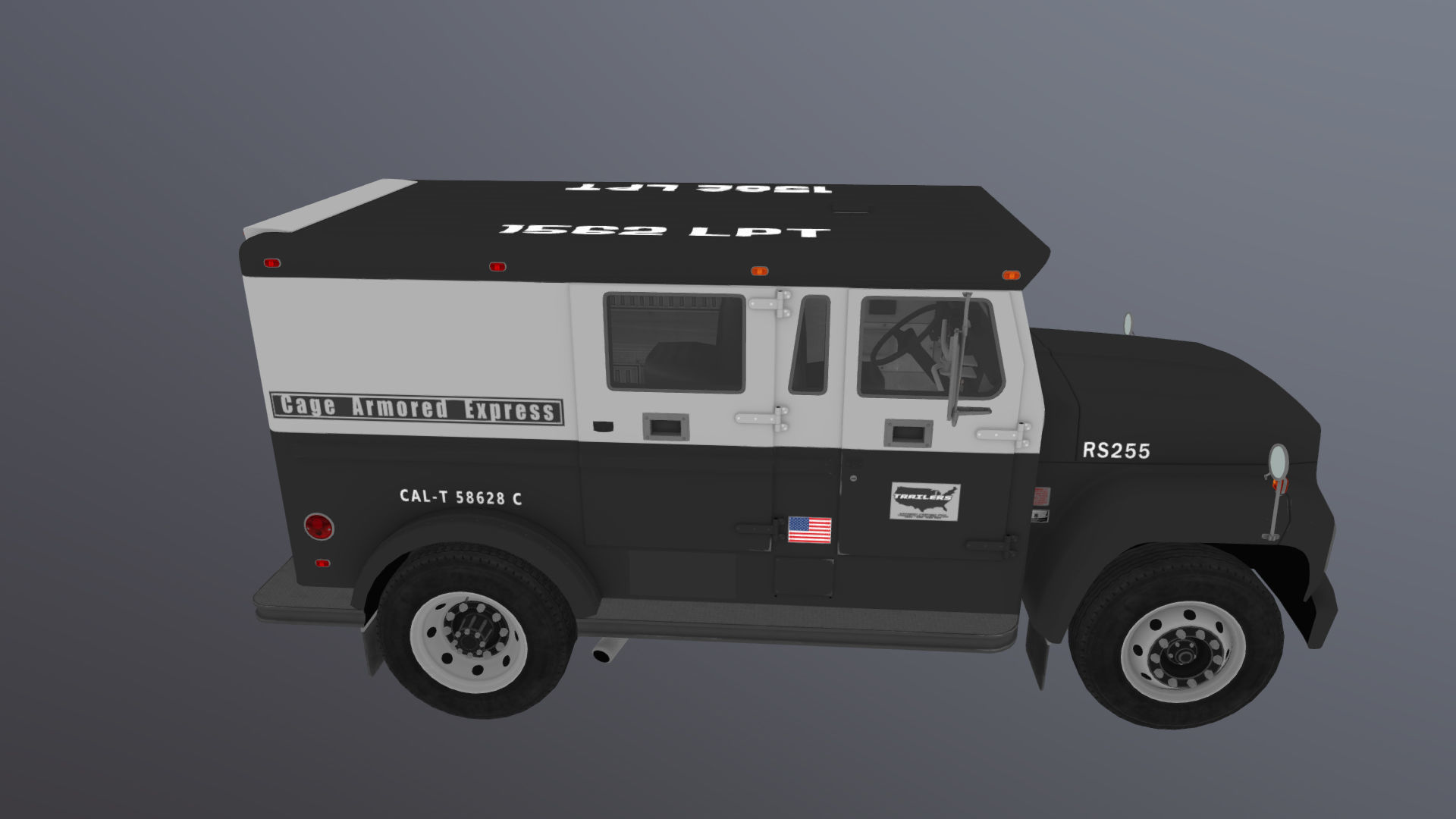Security armored truck Low-poly 3D model_44