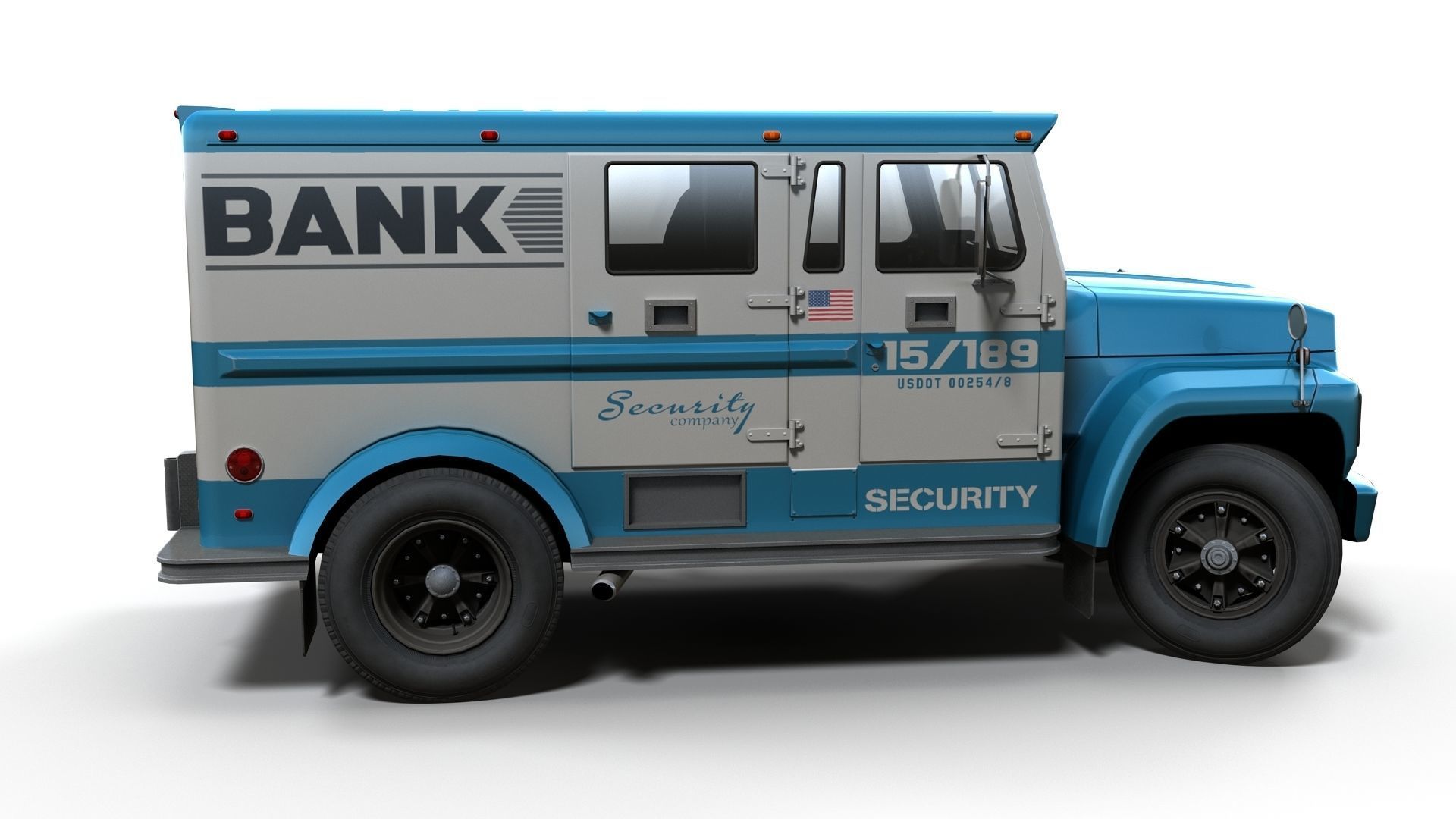 Security armored truck Low-poly 3D model_9