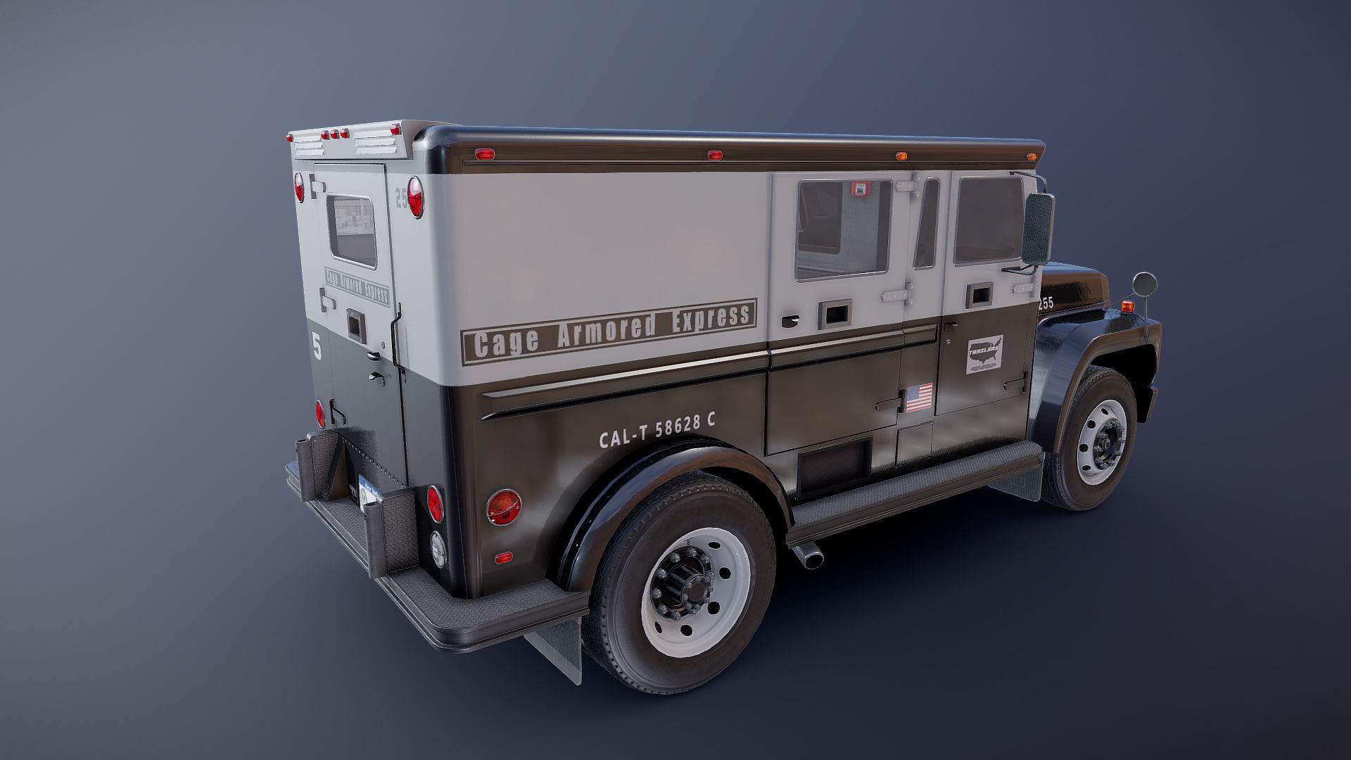 Security armored truck Low-poly 3D model_31