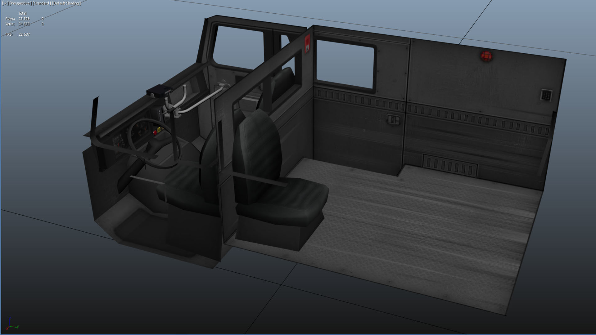 Security armored truck Low-poly 3D model_47