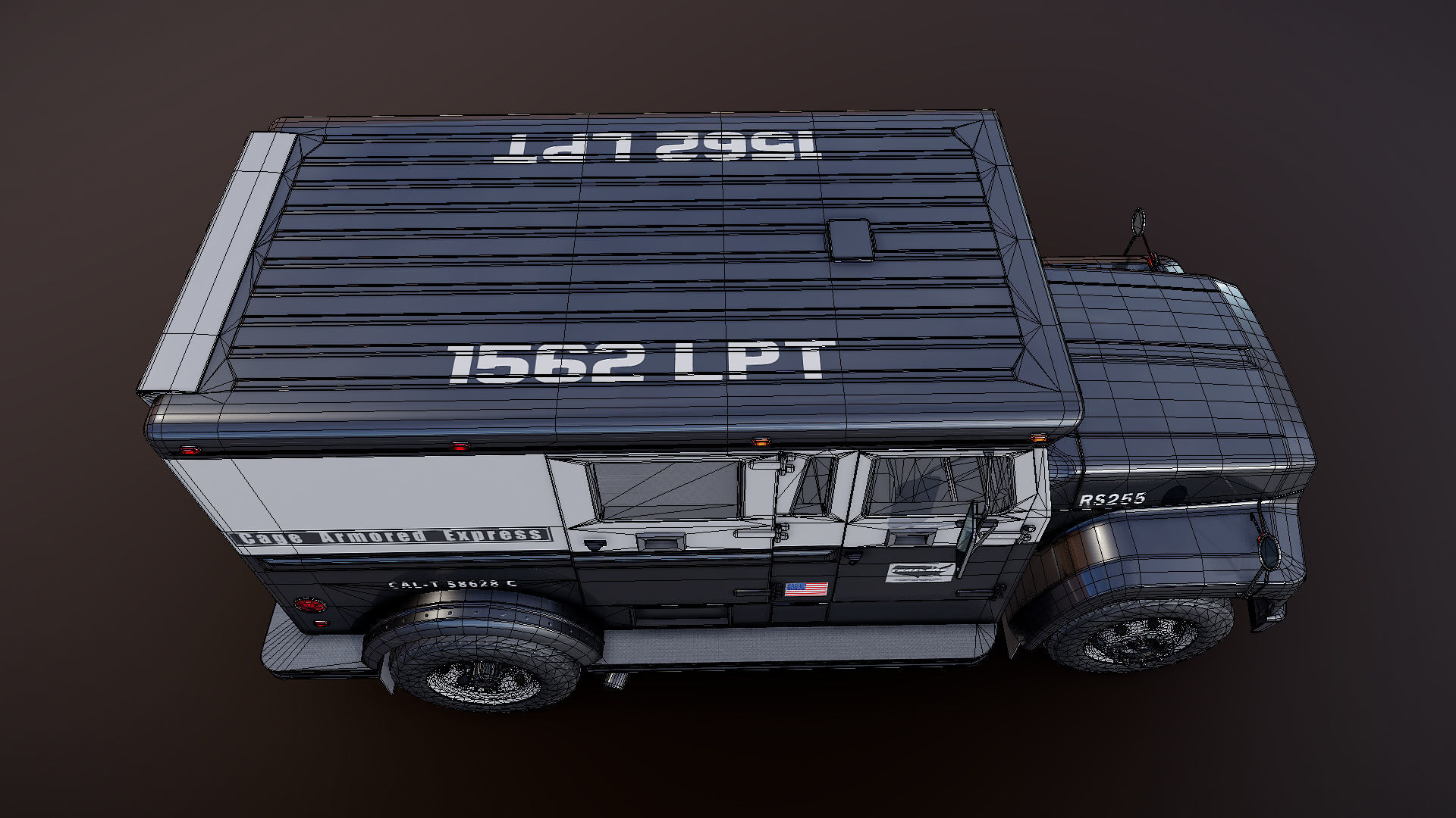 Security armored truck Low-poly 3D model_38