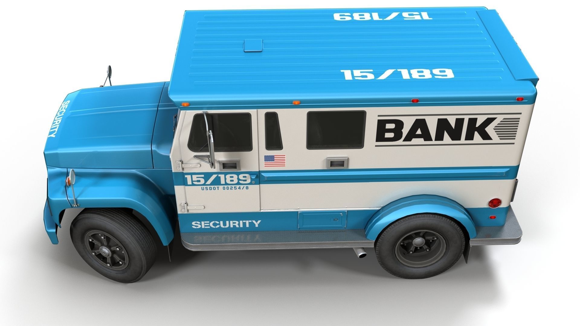 Security armored truck Low-poly 3D model_17