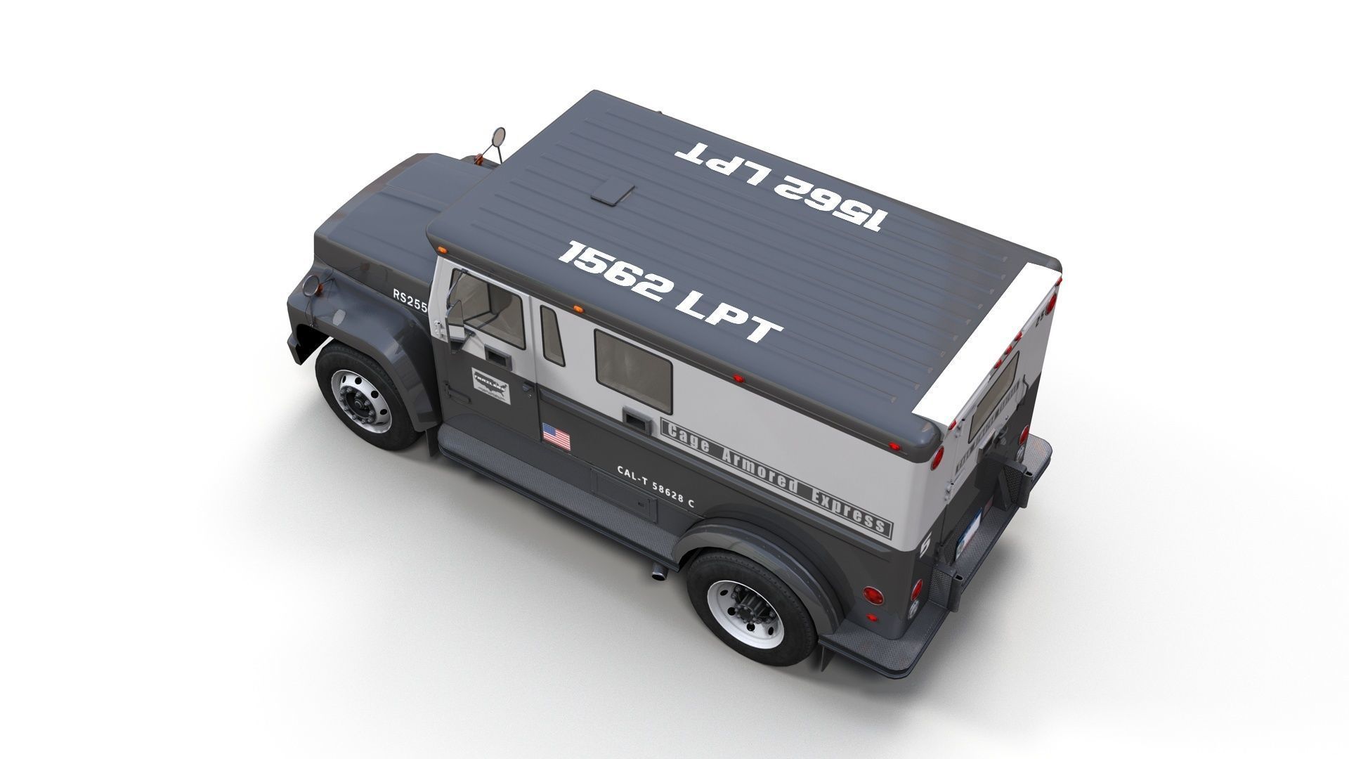 Security armored truck Low-poly 3D model_7