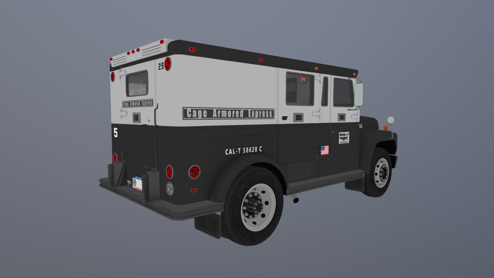 Security armored truck Low-poly 3D model_43