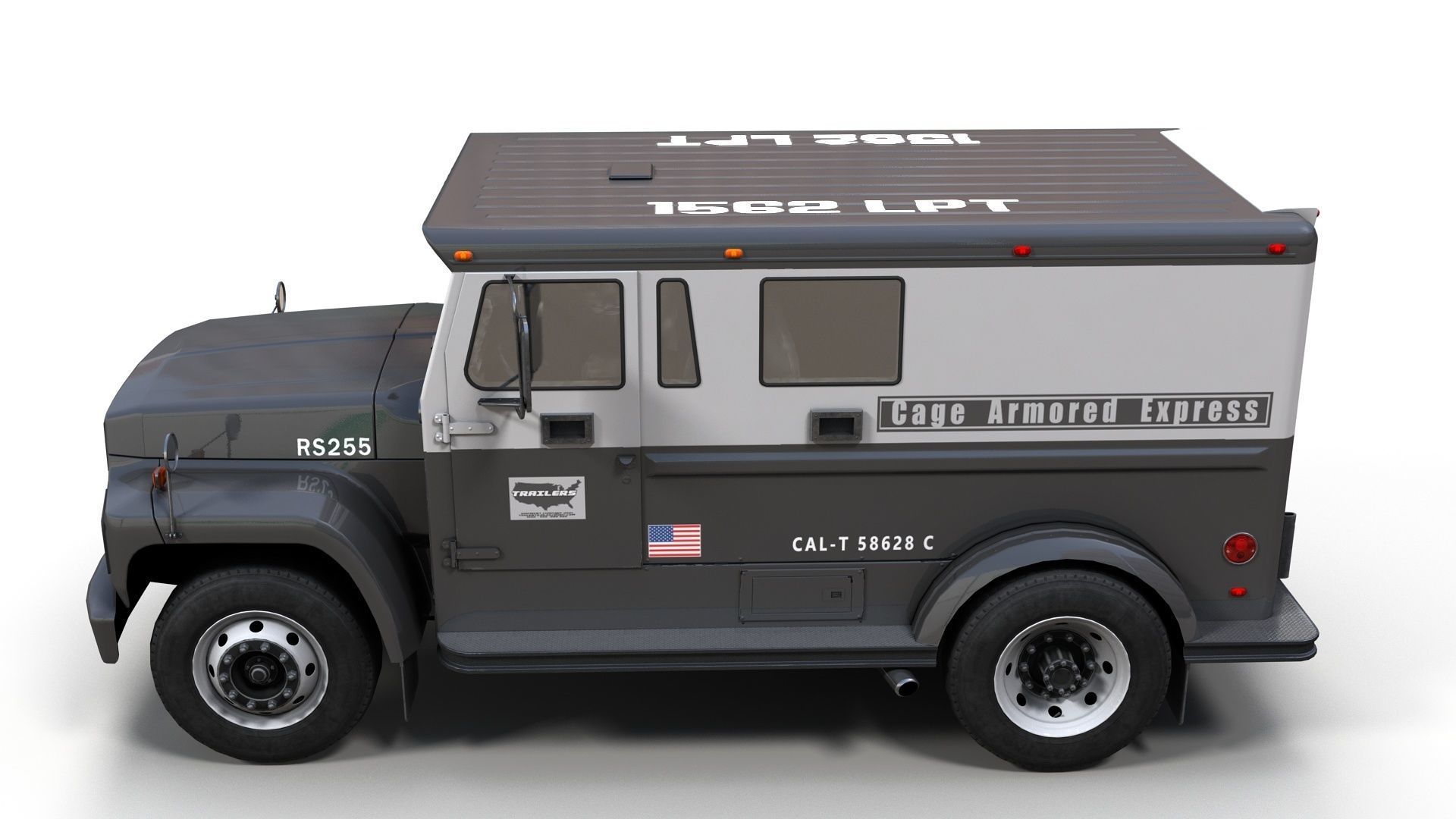 Security armored truck Low-poly 3D model_5