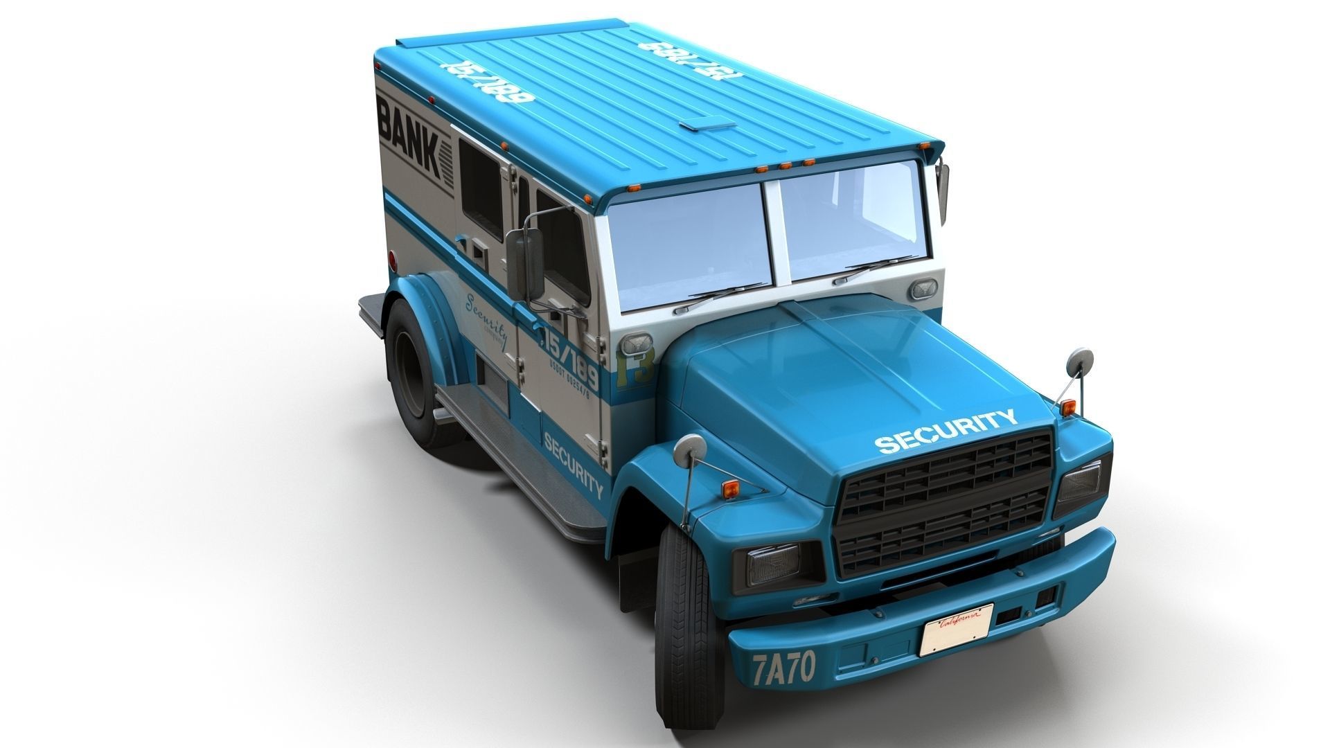 Security armored truck Low-poly 3D model_10