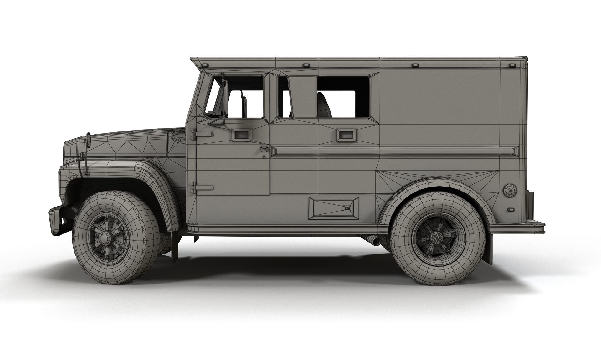 Security armored truck Low-poly 3D model_29