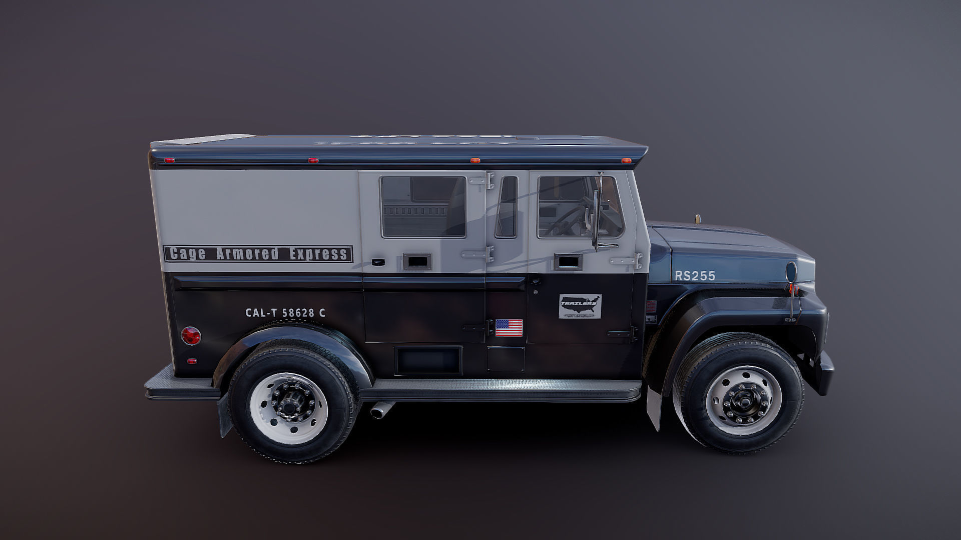 Security armored truck Low-poly 3D model_33