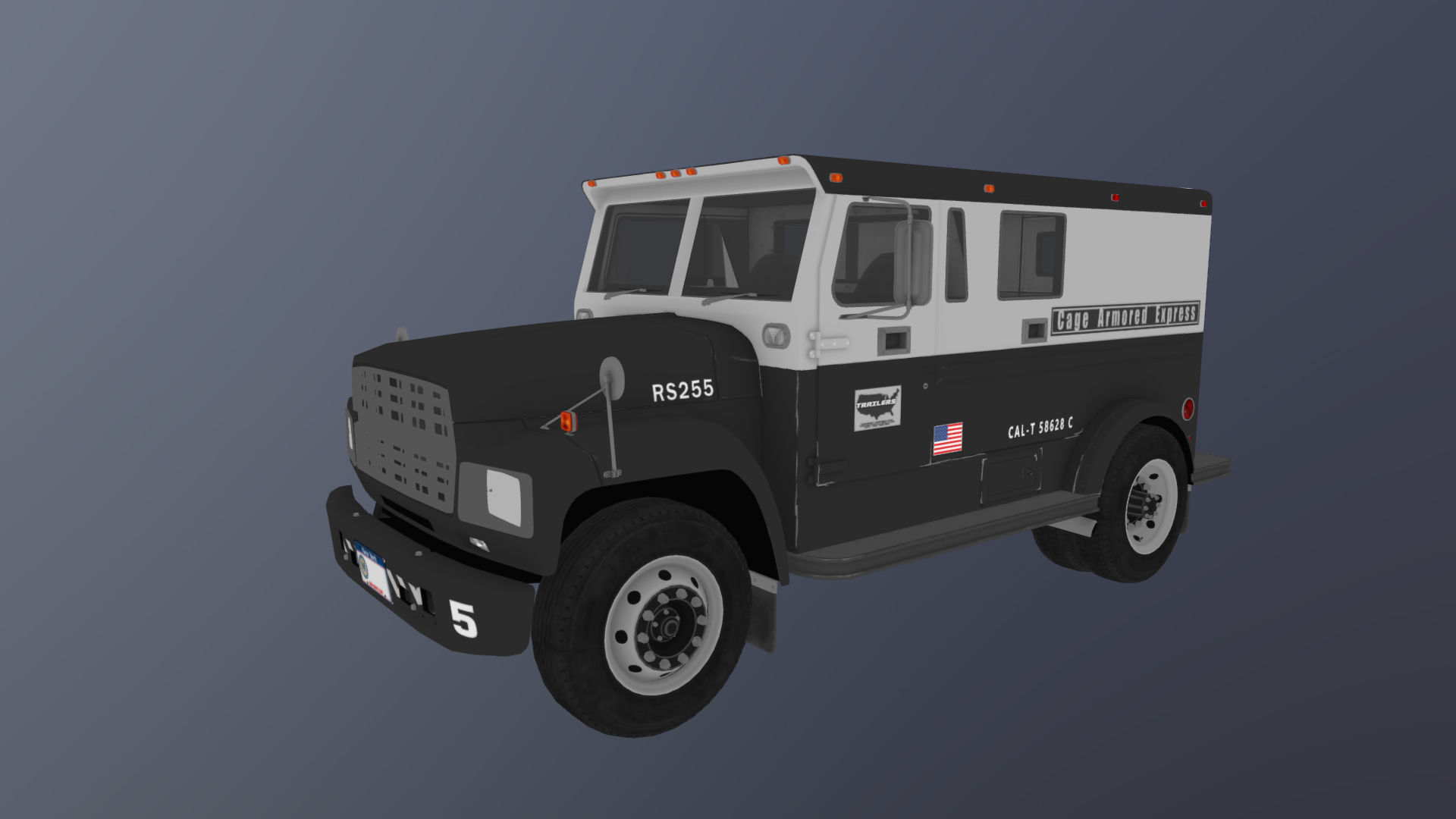 Security armored truck Low-poly 3D model_42