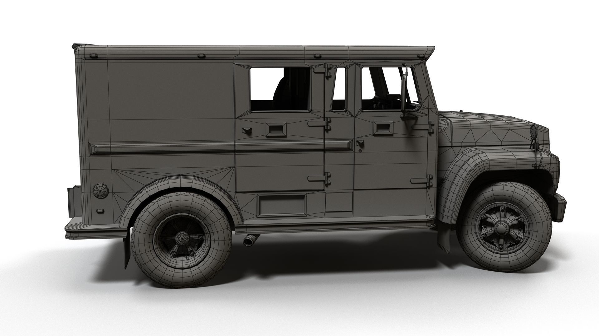 Security armored truck Low-poly 3D model_24