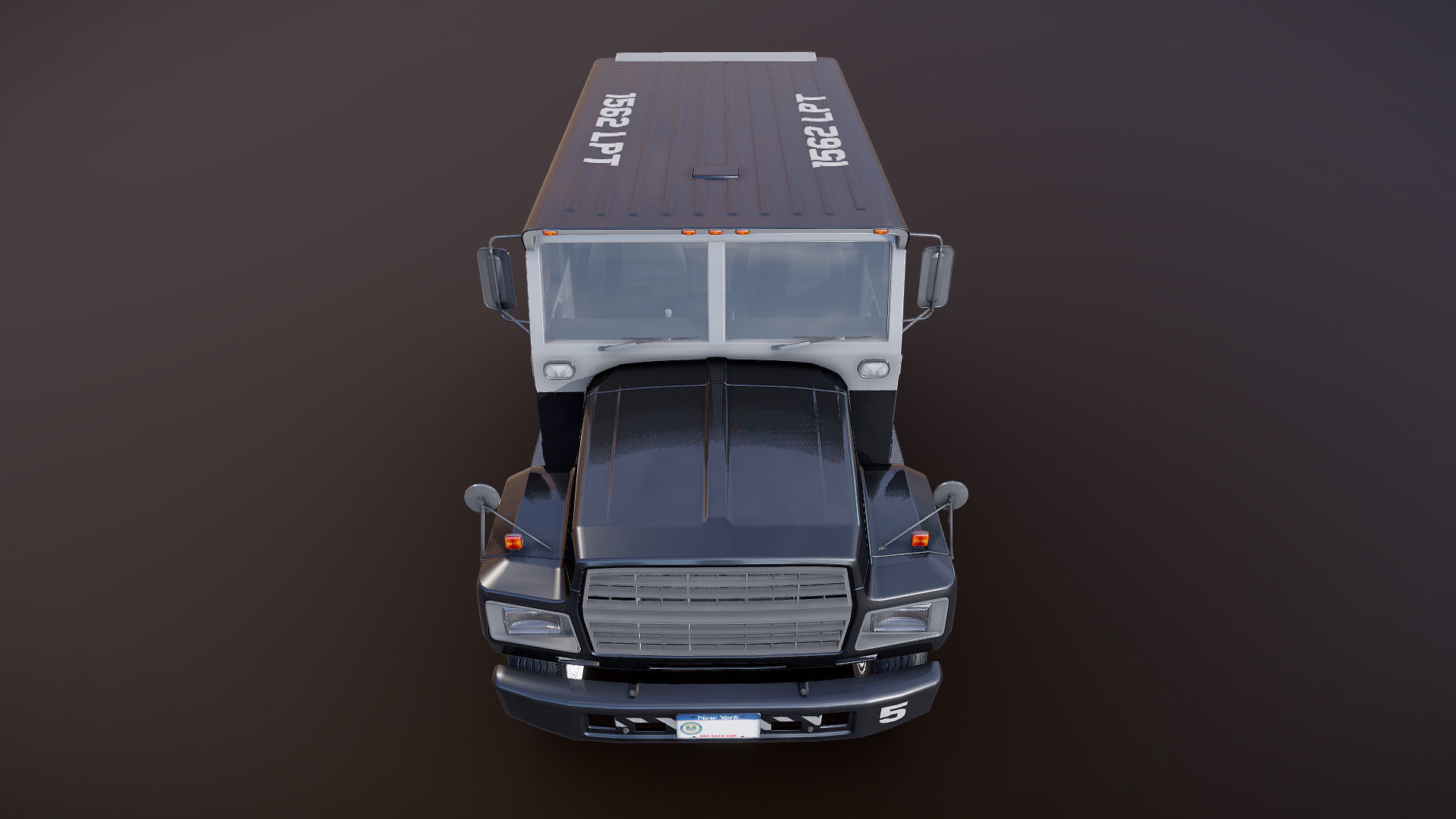 Security armored truck Low-poly 3D model_34