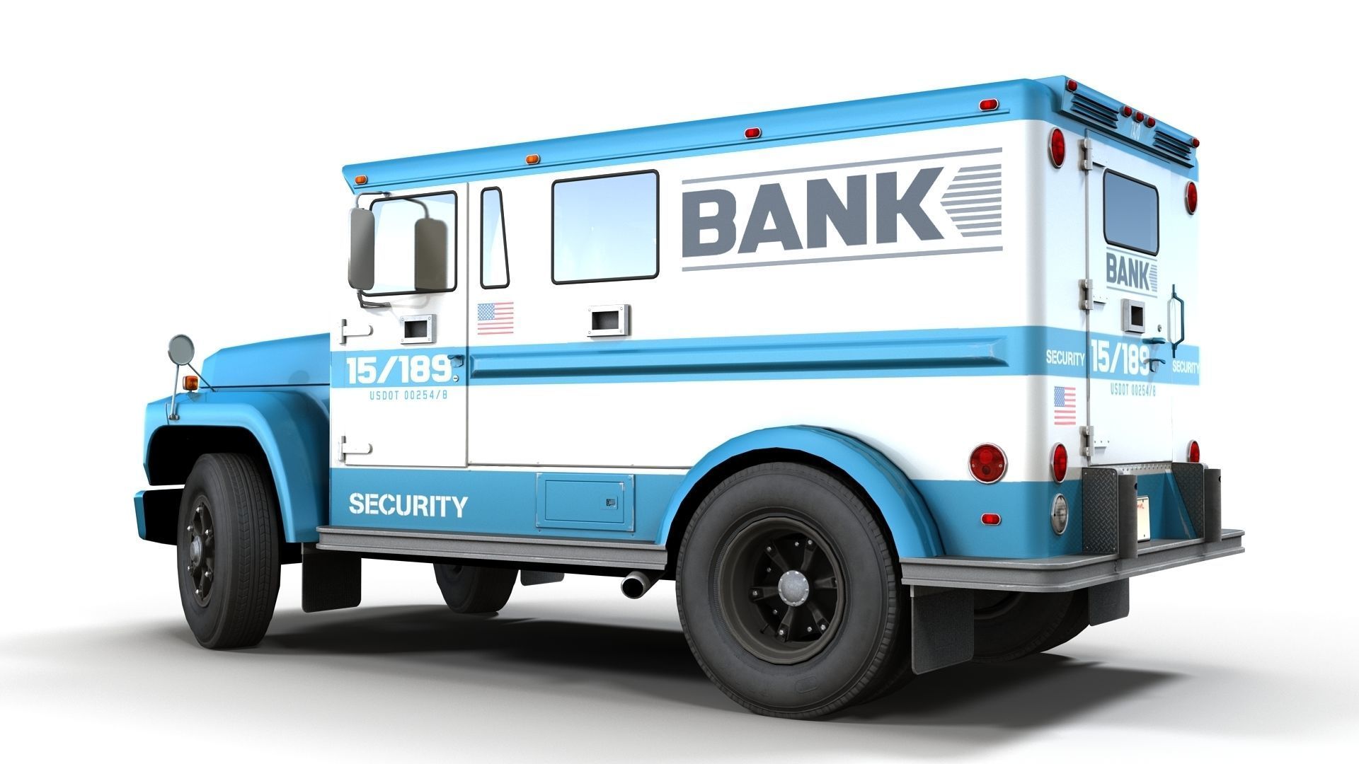 Security armored truck Low-poly 3D model_18