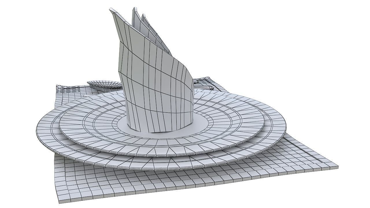 Dinner plate spoon fork and knife 3D model_5