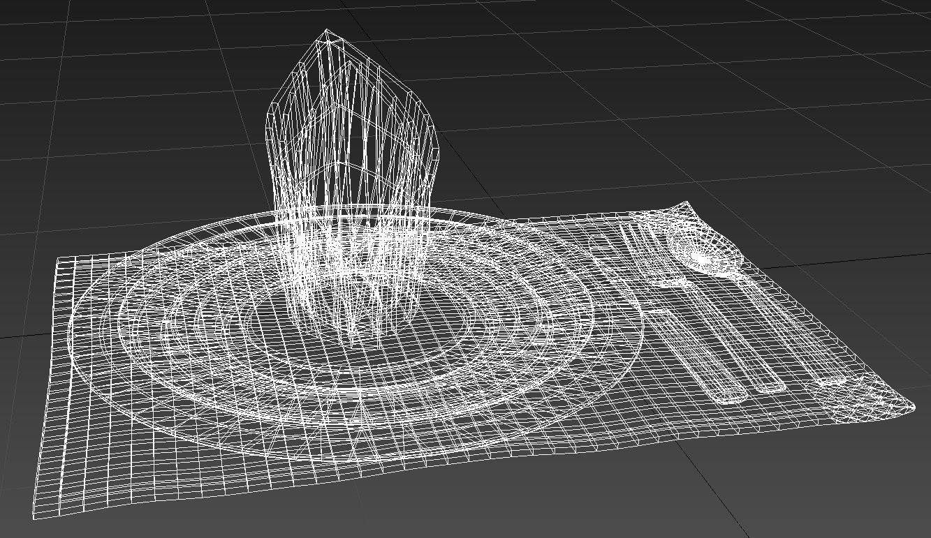 Dinner plate spoon fork and knife 3D model_12