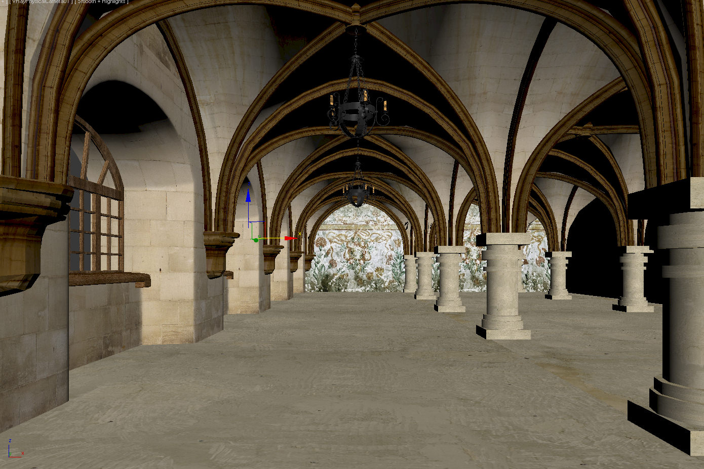 Monastery hall 3D model_7