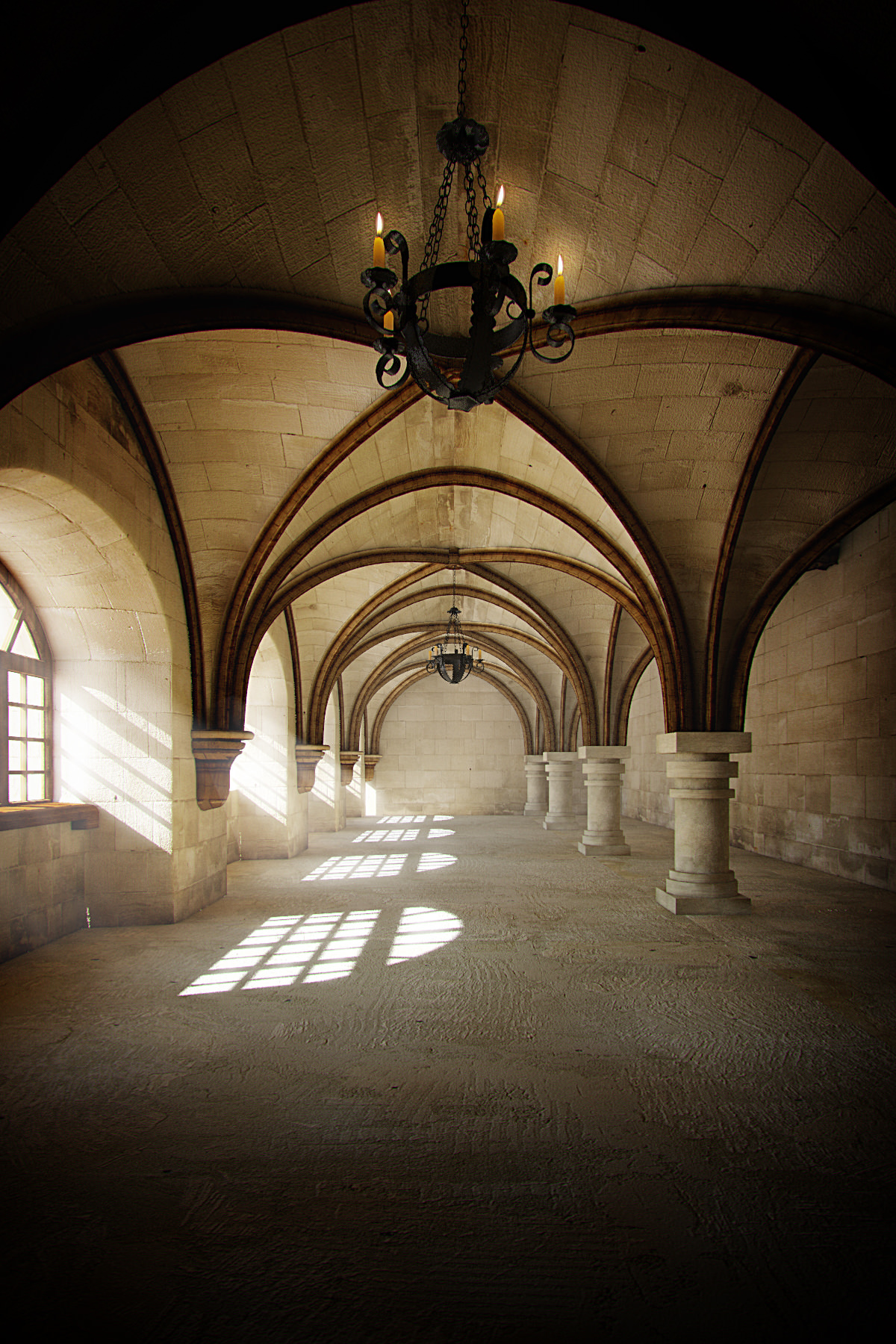 Monastery hall 3D model_1