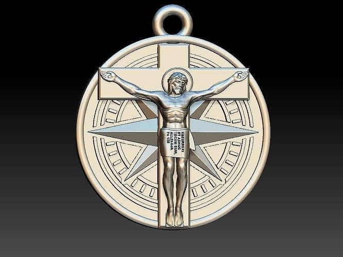Jesus Christ Compass Pendant - Cristo Bussola 3D print model